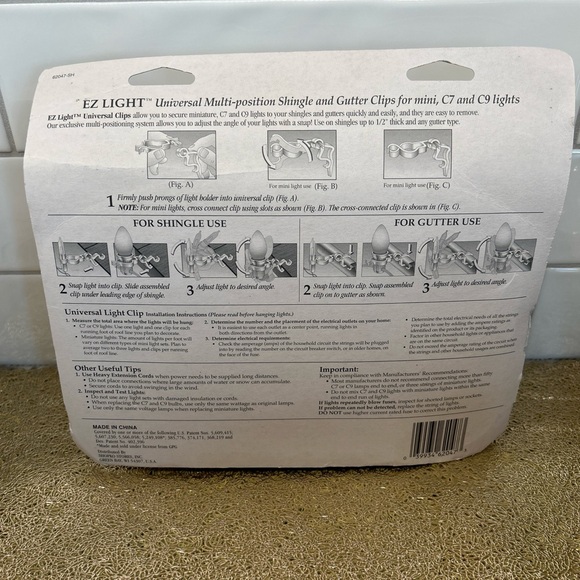 LIGHT CLIPS UNIVERSAL SHINGLE OR GUTTER FOR MINI C7 & C9 LIGHTS  Shingle Gutter - Picture 4 of 4
